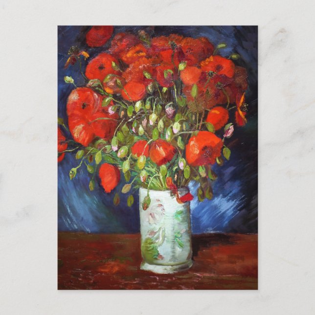 Vincent Van Gogh Vase with Red Poppies Fine Art Postcard (Front)