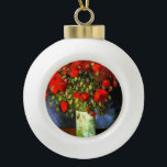 Vincent Van Gogh Vase With Red Poppies Floral Art Ceramic Ball Christmas Ornament<br><div class="desc">Vincent Van Gogh Vase With Red Poppies Floral Vintage Fine Art Vase with Red Poppies is a still life painting made by Vincent van Gogh in Paris in 1886. Vincent Willem van Gogh was a Post-Impressionist painter whose work had a far-reaching influence on 20th-century art. His output includes portraits, self...</div>