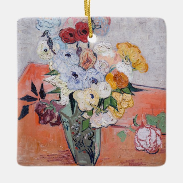 Vincent van Gogh - Vase with Roses & Anemones Ceramic Ornament (Front)
