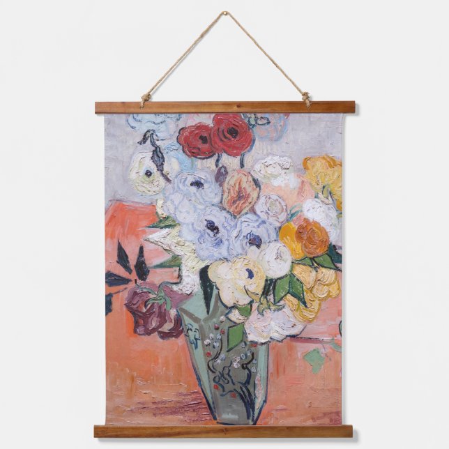 Vincent van Gogh - Vase with Roses & Anemones Hanging Tapestry (Front)