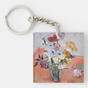 Vincent van Gogh - Vase with Roses & Anemones Keychain