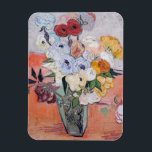 Vincent van Gogh - Vase with Roses & Anemones Magnet<br><div class="desc">Still Life / Japanese Vase with Roses and Anemones - Vincent van Gogh,  1890</div>