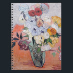 Vincent van Gogh - Vase with Roses & Anemones Notebook<br><div class="desc">Still Life / Japanese Vase with Roses and Anemones - Vincent van Gogh,  1890</div>