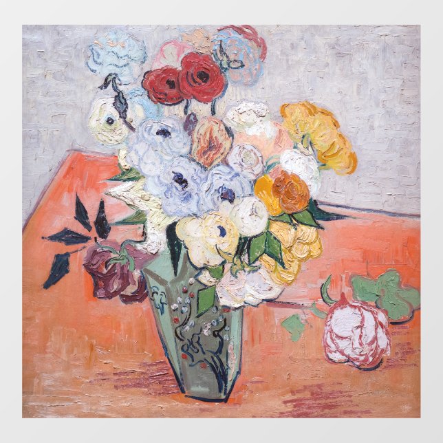 Vincent van Gogh - Vase with Roses & Anemones Window Cling (Sheet)