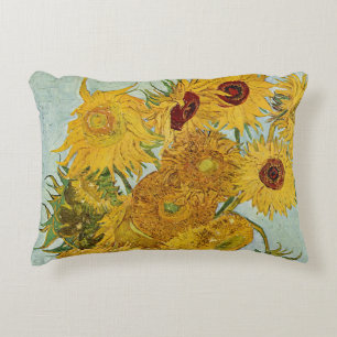 Vincent Van Gogh - Vase with Twelve Sunflowers Accent Pillow