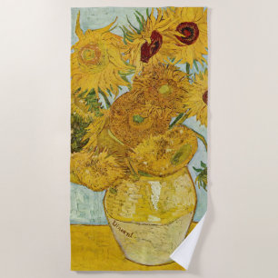 Vincent Van Gogh - Vase with Twelve Sunflowers Beach Towel