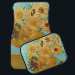 Vincent Van Gogh - Vase with Twelve Sunflowers Car Mat<br><div class="desc">Vase with Twelve Sunflowers / Vase avec douze tournesols - Vincent Van Gogh,  January 1889 - Sunflowers 1889 repetition of third version (F455)</div>