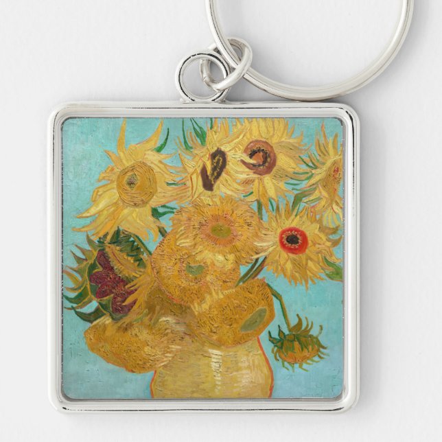 Vincent Van Gogh - Vase with Twelve Sunflowers Keychain (Front)