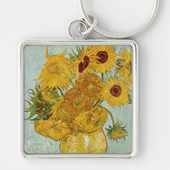 Vincent Van Gogh - Vase with Twelve Sunflowers Keychain (Front)