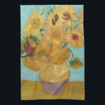 Vincent Van Gogh - Vase with Twelve Sunflowers Kitchen Towel<br><div class="desc">Vase with Twelve Sunflowers / Vase avec douze tournesols - Vincent Van Gogh,  January 1889 - Sunflowers 1889 repetition of third version (F455)</div>
