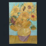 Vincent Van Gogh - Vase with Twelve Sunflowers Kitchen Towel<br><div class="desc">Vase with Twelve Sunflowers / Vase avec douze tournesols - Vincent Van Gogh,  January 1889 - Sunflowers 1889 repetition of third version (F455)</div>