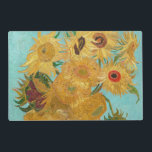 Vincent Van Gogh - Vase with Twelve Sunflowers Laminated Place Mat<br><div class="desc">Vase with Twelve Sunflowers / Vase avec douze tournesols - Vincent Van Gogh,  January 1889 - Sunflowers 1889 repetition of third version (F455)</div>