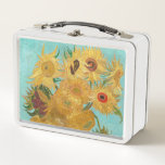 Vincent Van Gogh - Vase with Twelve Sunflowers Metal Lunch Box<br><div class="desc">Vase with Twelve Sunflowers / Vase avec douze tournesols - Vincent Van Gogh,  January 1889 - Sunflowers 1889 repetition of third version (F455)</div>