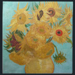 Vincent Van Gogh - Vase with Twelve Sunflowers Napkin<br><div class="desc">Vase with Twelve Sunflowers / Vase avec douze tournesols - Vincent Van Gogh,  January 1889 - Sunflowers 1889 repetition of third version (F455)</div>