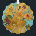 Vincent Van Gogh - Vase with Twelve Sunflowers Ornament Card<br><div class="desc">Vase with Twelve Sunflowers / Vase avec douze tournesols - Vincent Van Gogh,  January 1889 - Sunflowers 1889 repetition of third version (F455)</div>
