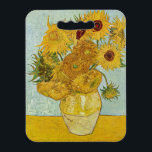 Vincent Van Gogh - Vase with Twelve Sunflowers Seat Cushion<br><div class="desc">Vase with Twelve Sunflowers / Vase avec douze tournesols - Vincent Van Gogh,  August 1888 - Sunflowers 1888 third version (F456)</div>