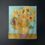 Vincent Van Gogh - Vase with Twelve Sunflowers Tapestry<br><div class="desc">Vase with Twelve Sunflowers / Vase avec douze tournesols - Vincent Van Gogh,  January 1889 - Sunflowers 1889 repetition of third version (F455)</div>