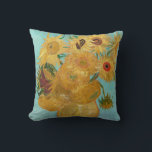 Vincent Van Gogh - Vase with Twelve Sunflowers Throw Pillow<br><div class="desc">Vase with Twelve Sunflowers / Vase avec douze tournesols - Vincent Van Gogh,  January 1889 - Sunflowers 1889 repetition of third version (F455)</div>