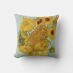Vincent Van Gogh - Vase with Twelve Sunflowers Throw Pillow