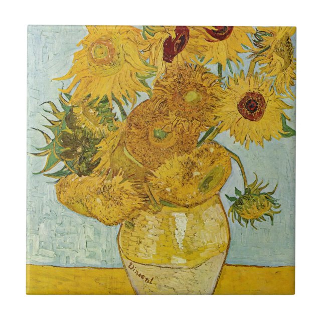 Vincent Van Gogh - Vase with Twelve Sunflowers Tile (Front)