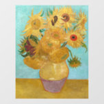 Vincent Van Gogh - Vase with Twelve Sunflowers Window Cling<br><div class="desc">Vase with Twelve Sunflowers / Vase avec douze tournesols - Vincent Van Gogh,  January 1889 - Sunflowers 1889 repetition of third version (F455)</div>