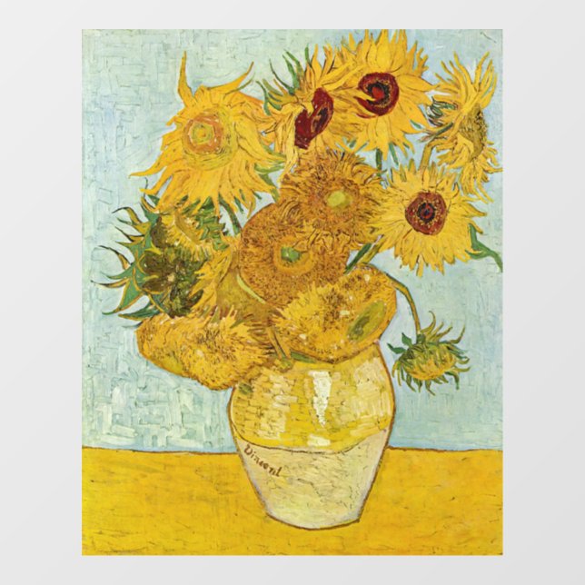 Vincent Van Gogh - Vase with Twelve Sunflowers Window Cling (Sheet)