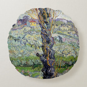 Vincent van Gogh View of Arles, 1889 Round Pillow