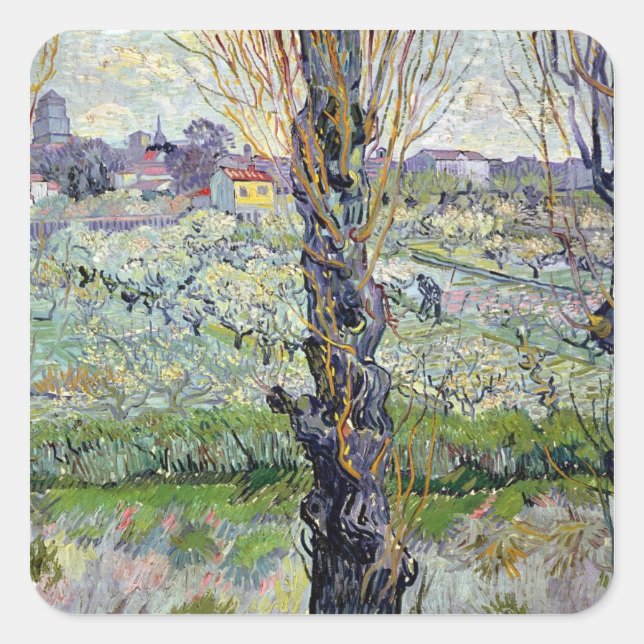 Vincent van Gogh | View of Arles, 1889 Square Sticker (Front)