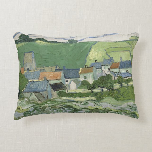 Vincent van Gogh - View of Auvers Accent Pillow (Front)