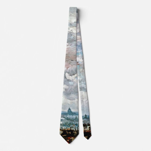 Vincent Van Gogh - View Of The Roofs Of Paris Tie (Front)