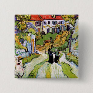 Vincent Van Gogh - Village Street And Steps 2 Inch Square Button