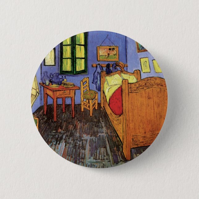 Vincent van Gogh - Vincent's Bedroom in Arles 2 Inch Round Button (Front)