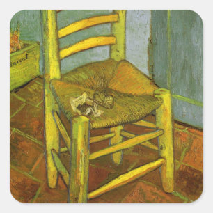 Vincent van Gogh - Vincent's Chair with His Pipe Square Sticker