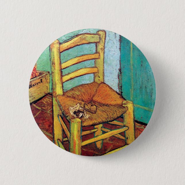 Vincent Van Gogh - Vincent's Chair With Pipe 2 Inch Round Button (Front)