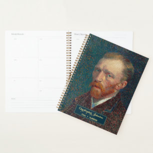 Vincent Van Gogh Vintage Art Gold Monogrammed 2025 Planner