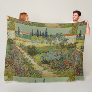 Vincent Van Gogh Vintage Garden at Arles Fleece Blanket
