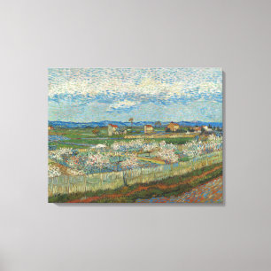 Vincent Van Gogh Vintage Peach Trees in Blossom Canvas Print