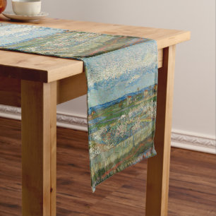 Vincent Van Gogh Vintage Peach Trees in Blossom Long Table Runner