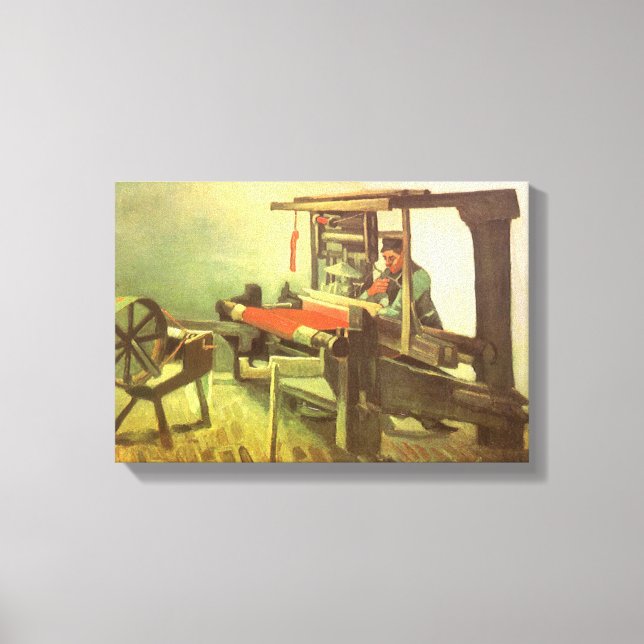 Vincent van Gogh Weaver Facing Left Spinning Wheel Canvas Print (Front)