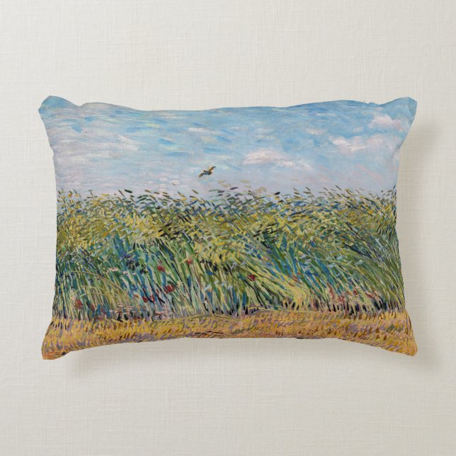 Vincent van Gogh - Wheat Field with a Lark Accent Pillow (Front)