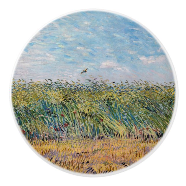 Vincent van Gogh - Wheat Field with a Lark Ceramic Knob (Front)