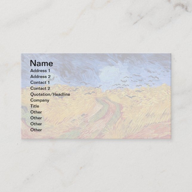 Vincent Van Gogh - Wheat Field with Black Crows Business Card (Front)