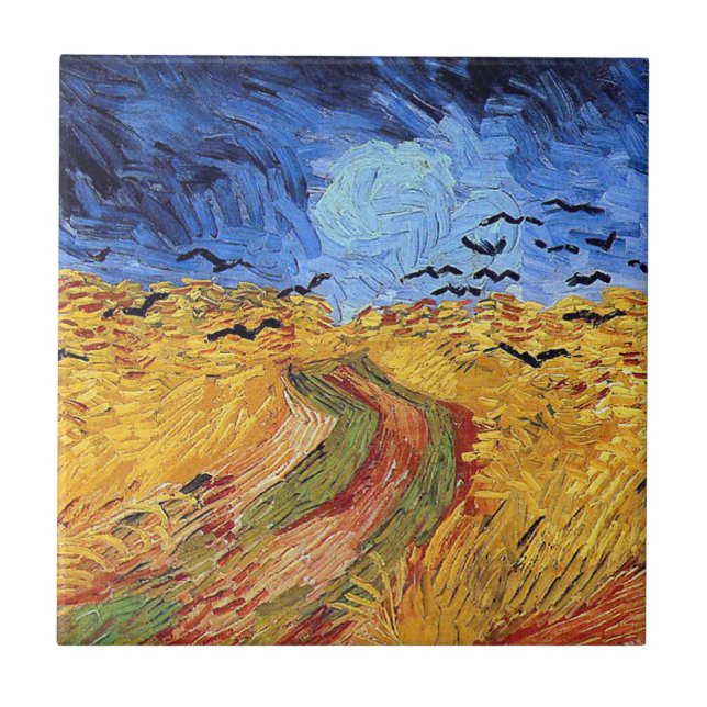 Vincent Van Gogh - Wheat Field with Black Crows Tile (Front)