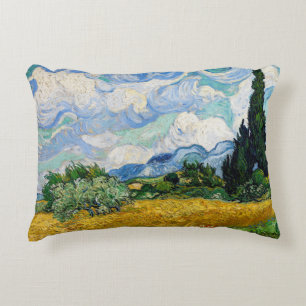 Vincent Van Gogh - Wheat Field with Cypresses Accent Pillow