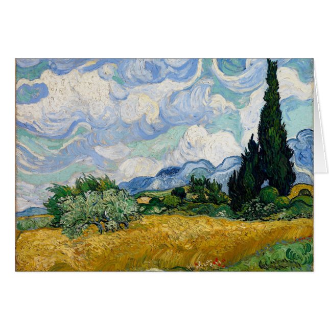 Vincent Van Gogh Wheat Field with Cypresses Art (Front Horizontal)