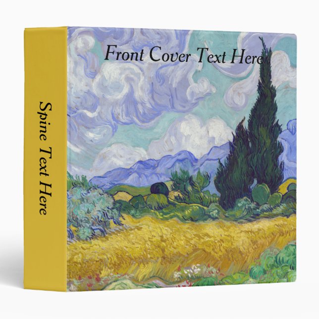 Vincent Van Gogh - Wheat Field with Cypresses Binder (Front/Spine)