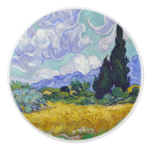 Vincent Van Gogh - Wheat Field with Cypresses Ceramic Knob