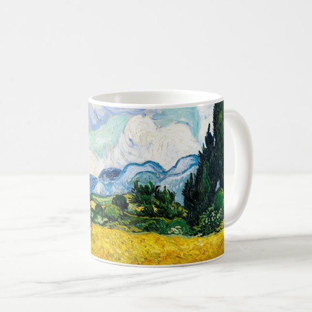 Vincent Van Gogh Wheat Field with Cypresses Coffee Mug (Front Right)