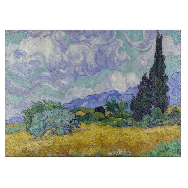 Vincent Van Gogh - Wheat Field with Cypresses Cutting Board (Front)