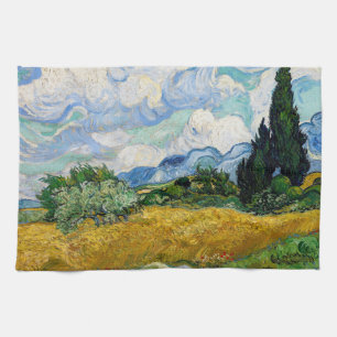 Vincent Van Gogh - Wheat Field with Cypresses Kitchen Towel